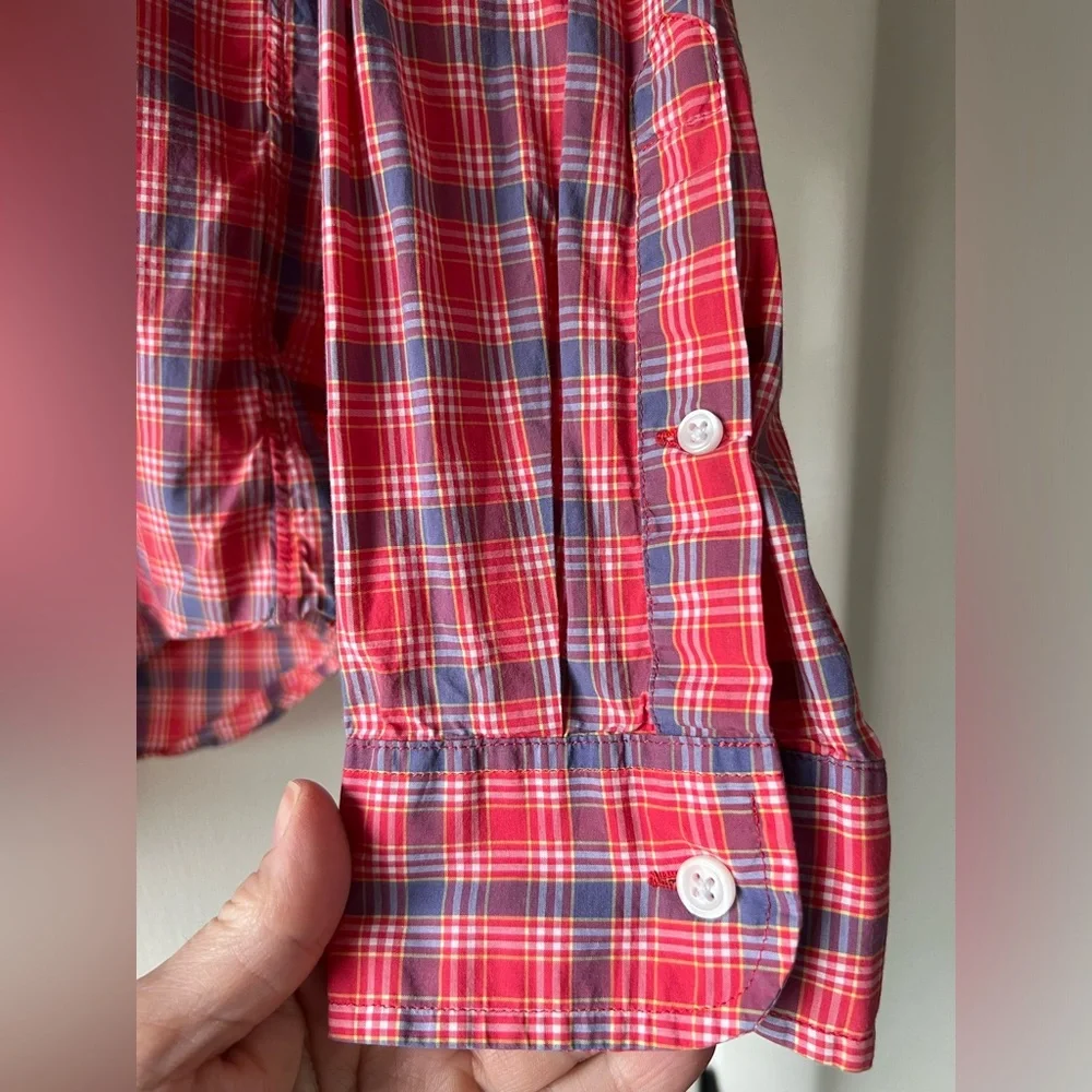 J. Crew 100% Cotton Lightweight Plaid Men’s Button Down Preppy Casual Office